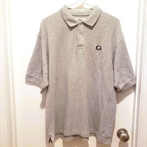 University of Georgia UGA Polo Shirt Gray Short Sleeve Embroider Logo Size Large